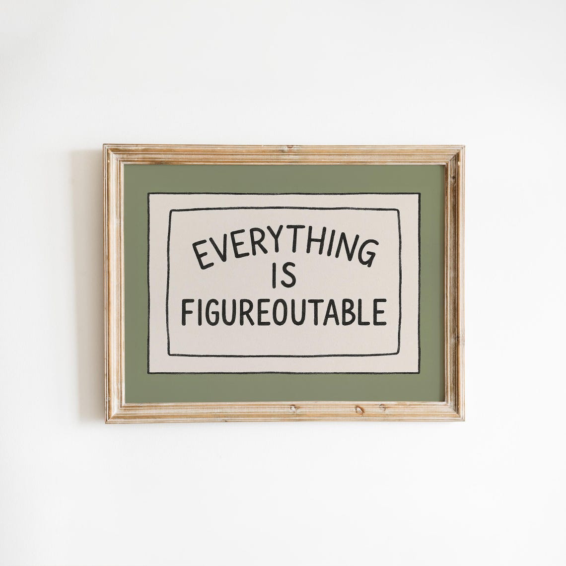 Everything Is Figureoutable Poster Minimalist Motivational Quote Wall Art