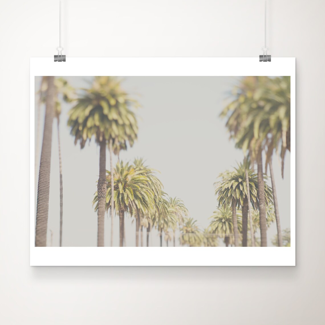 Los Angeles Palm Trees Dreamy Hazy Street Photography Art Poster