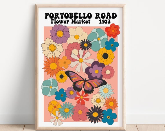 Portobello Road Flower Market London Poster