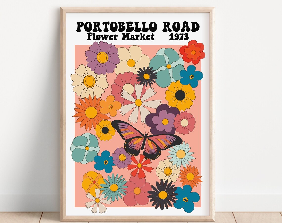 Portobello Road Flower Market London Poster