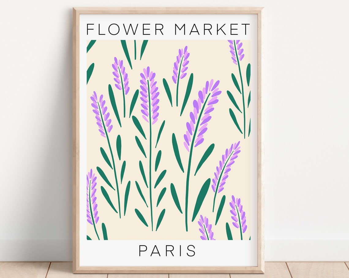 Paris Flower Market Retro Floral Poster Print