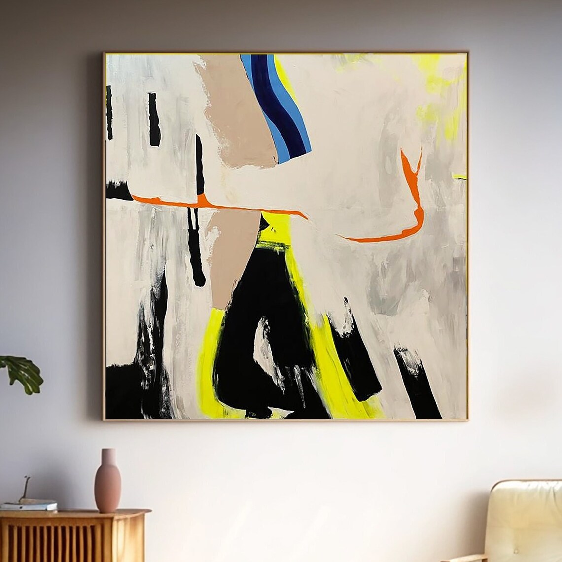 Abstract Black And White Minimalist Art Print