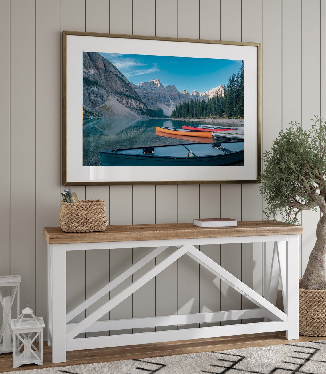 Moraine Lake, Banff Mountain Landscape Art Print
