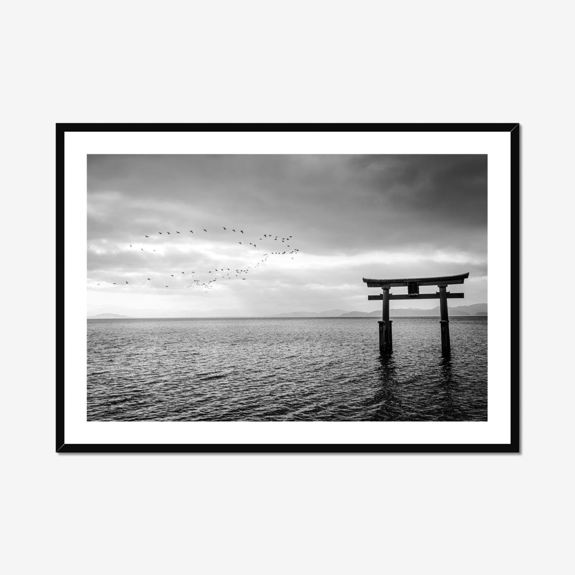 Shirahige Shrine Minimalist Japan Landscape, Poster