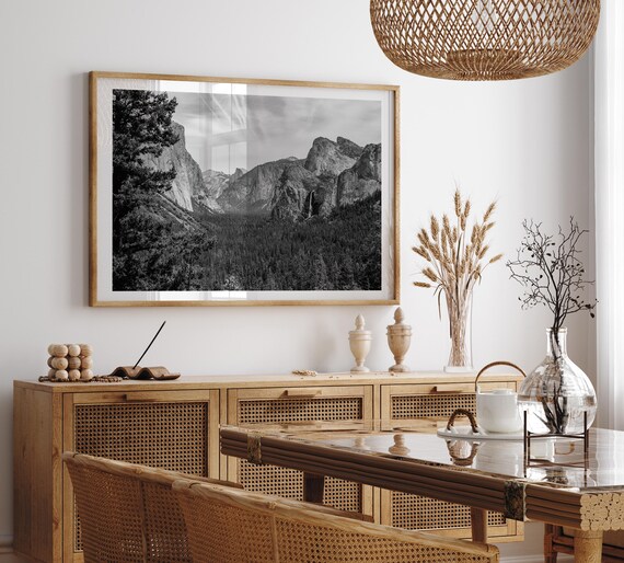 Yosemite National Park, Black And White Landscape Art Print
