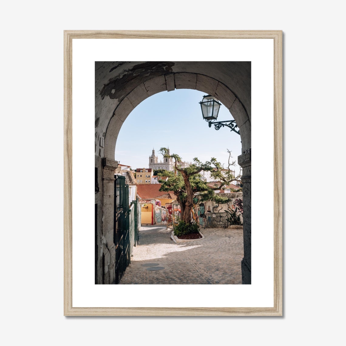 Lisbon Alfama Photo Poster Print, Artistic Alleyway