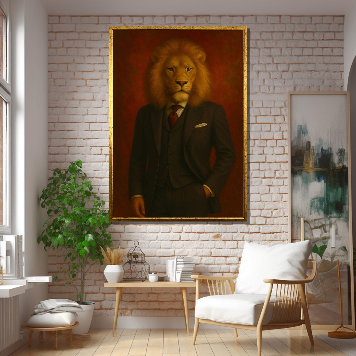 Sophisticated Lion In Business Suit, Office Wall Art - Image 5