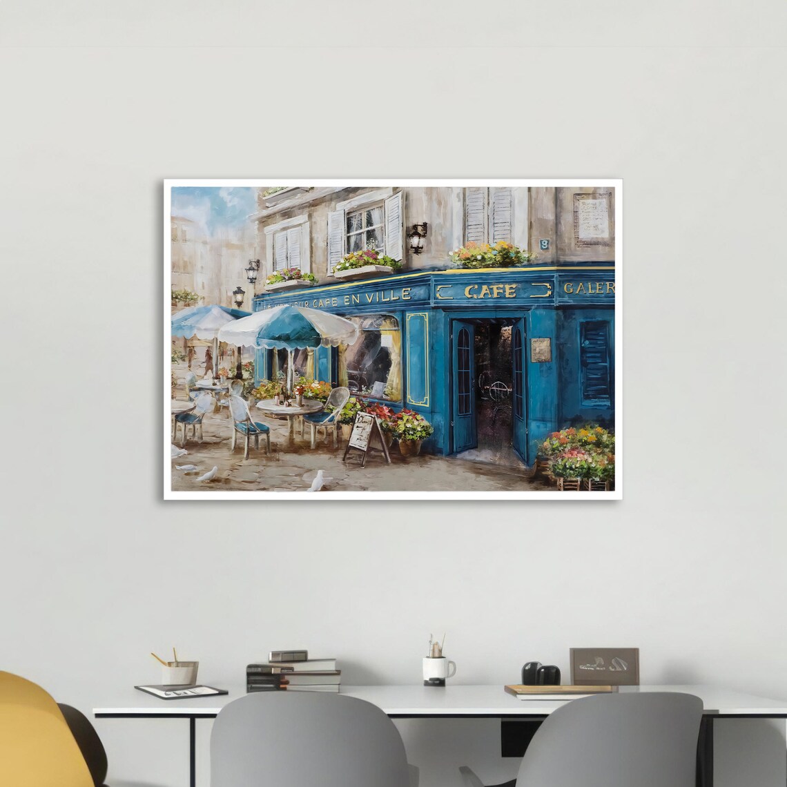 Quaint Parisian Caf, French Bistro Painting - Image 3