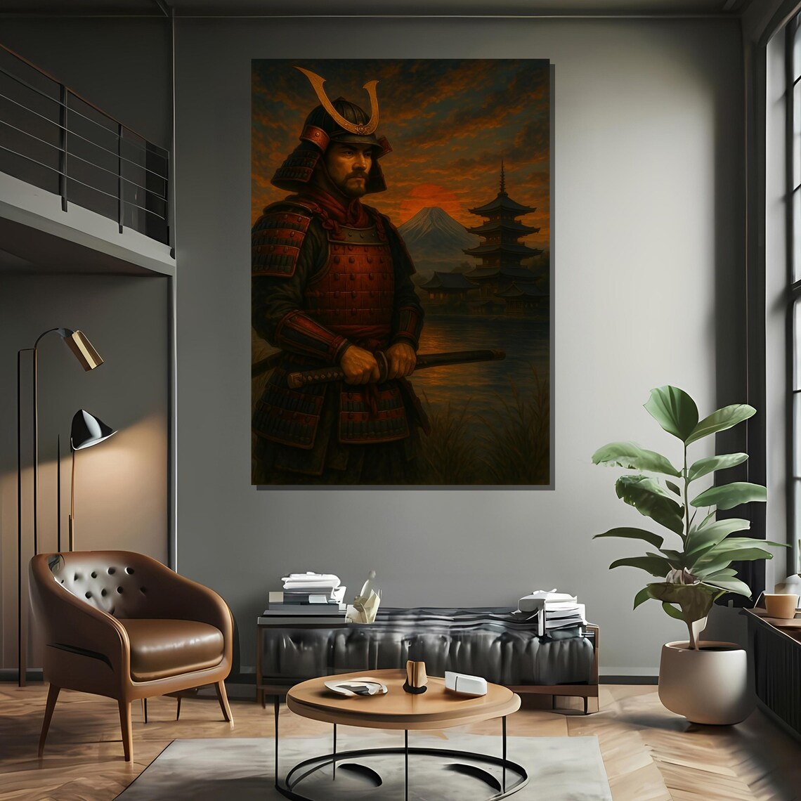 Samurai Warrior Art Print, Japanese Wall Decor - Image 2