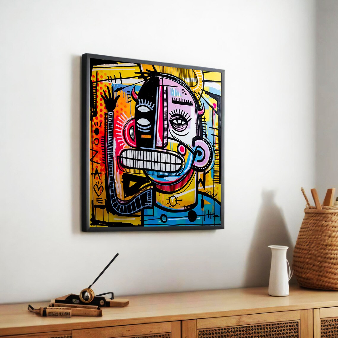 Bold Abstract Face Graffiti Painting, Urban Decor - Image 5
