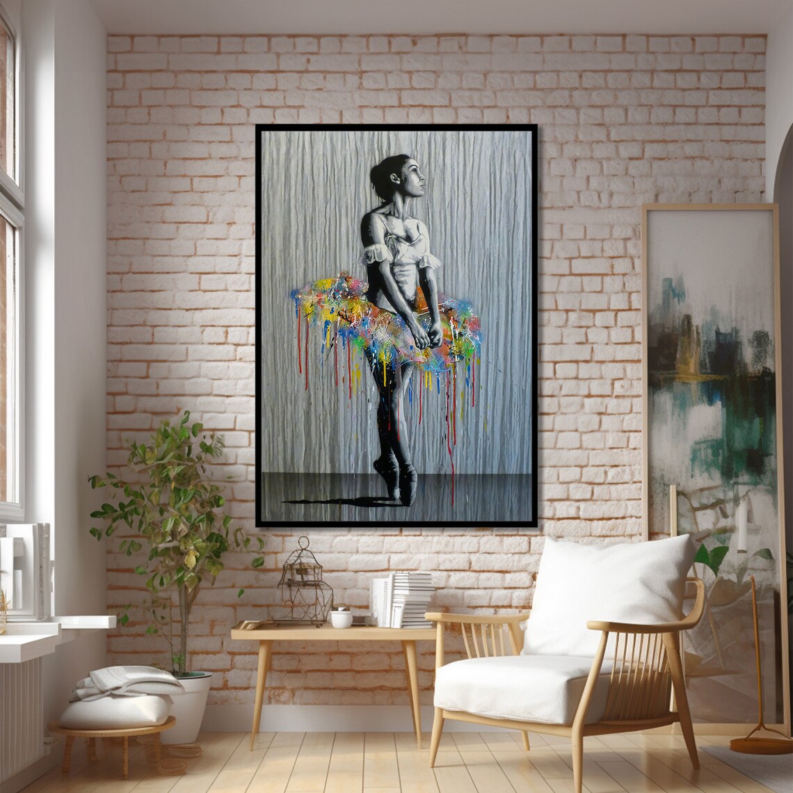 Graceful Ballerina, Pop Art Graffiti Painting - Image 2