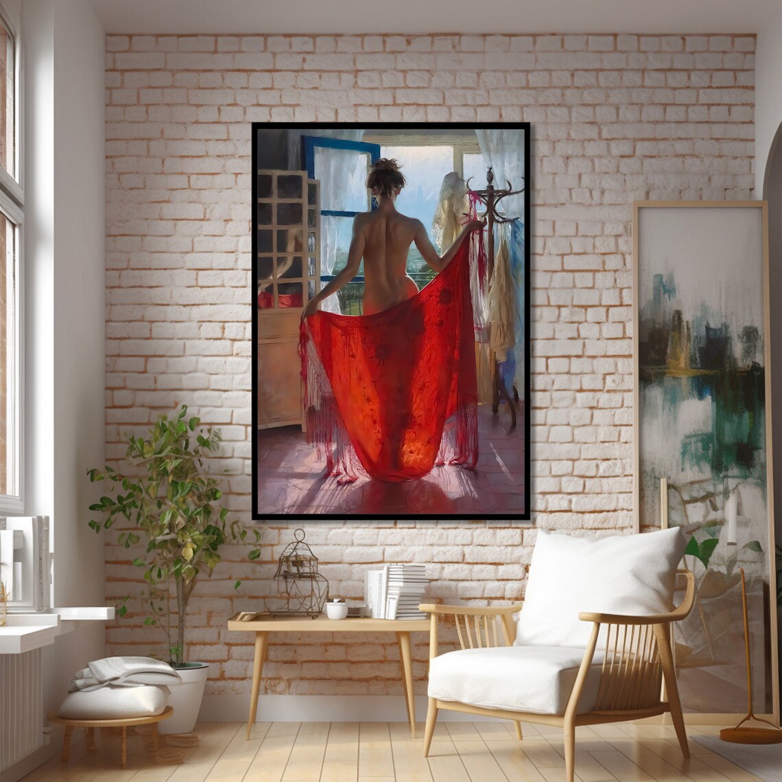 Elegant Sensual Painting, Erotic Modern Decor - Image 3