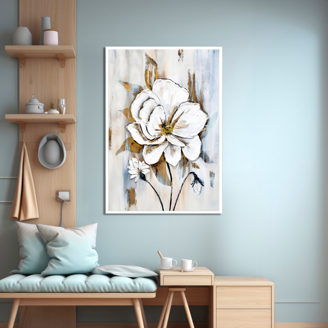 Elegant White Flower Minimalist Floral Art Print - Image 4