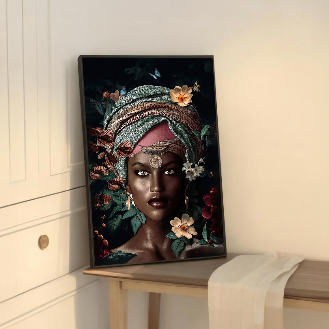 African Woman Portrait, Elegant Ethnic Art - Image 5