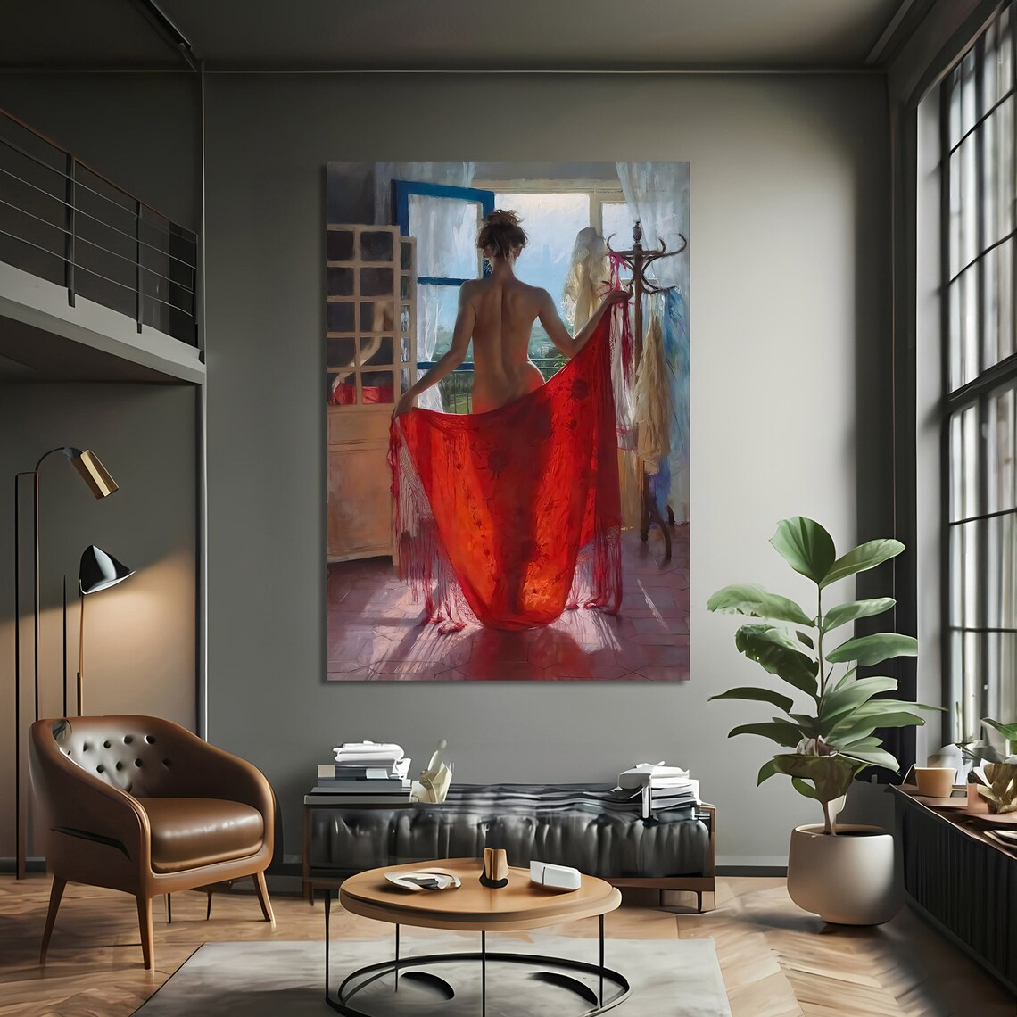 Elegant Sensual Painting, Erotic Modern Decor - Image 2