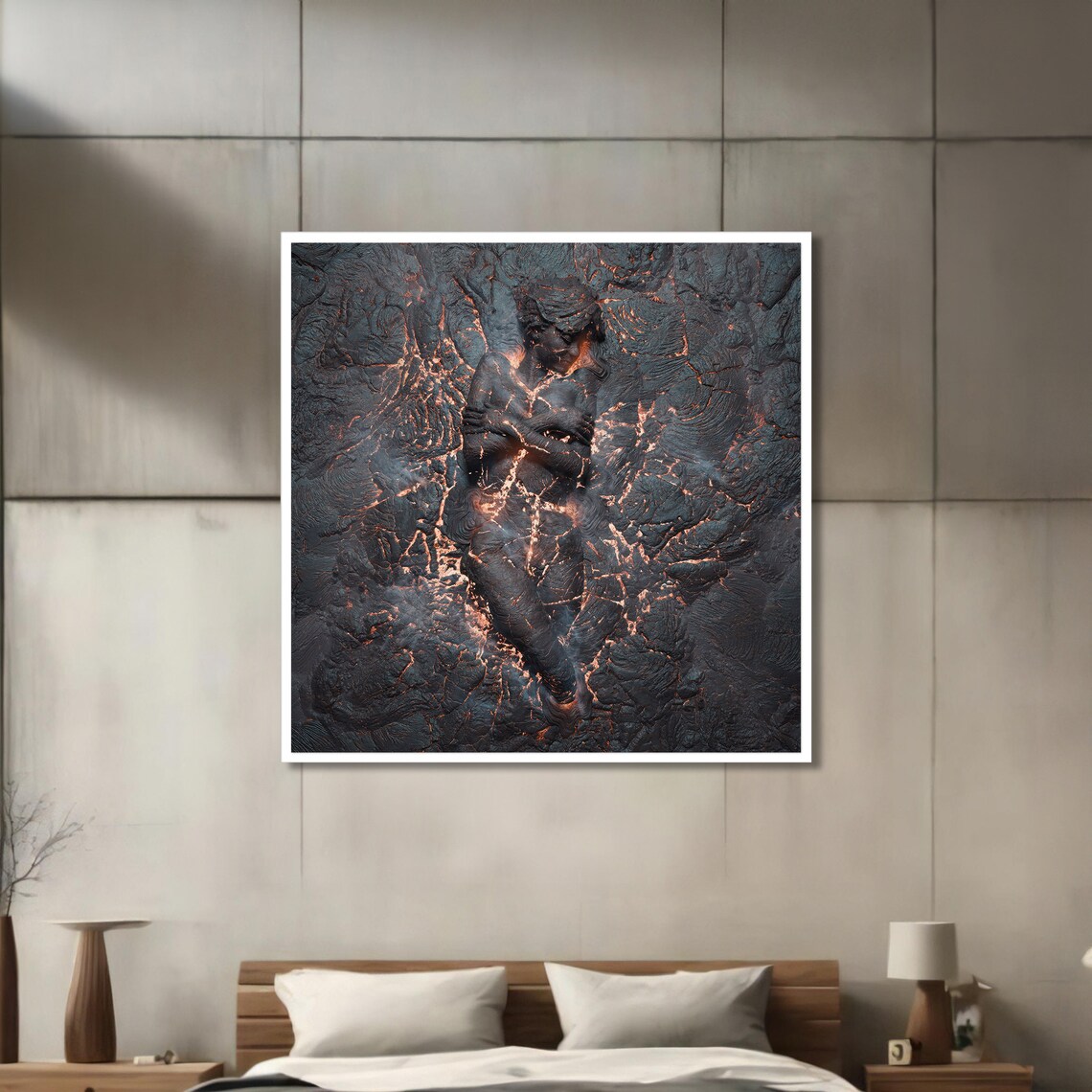 Ethereal Embrace, Abstract Figurative Wall Decor - Image 3