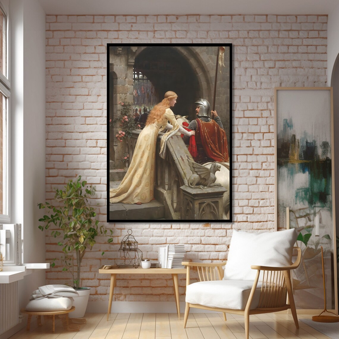 God Speed by Edmund Blair Leighton, Romantic Medieval Scene - Image 2
