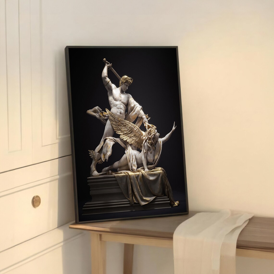 Neoclassical Marble Sculpture, Mythological Figures - Image 5