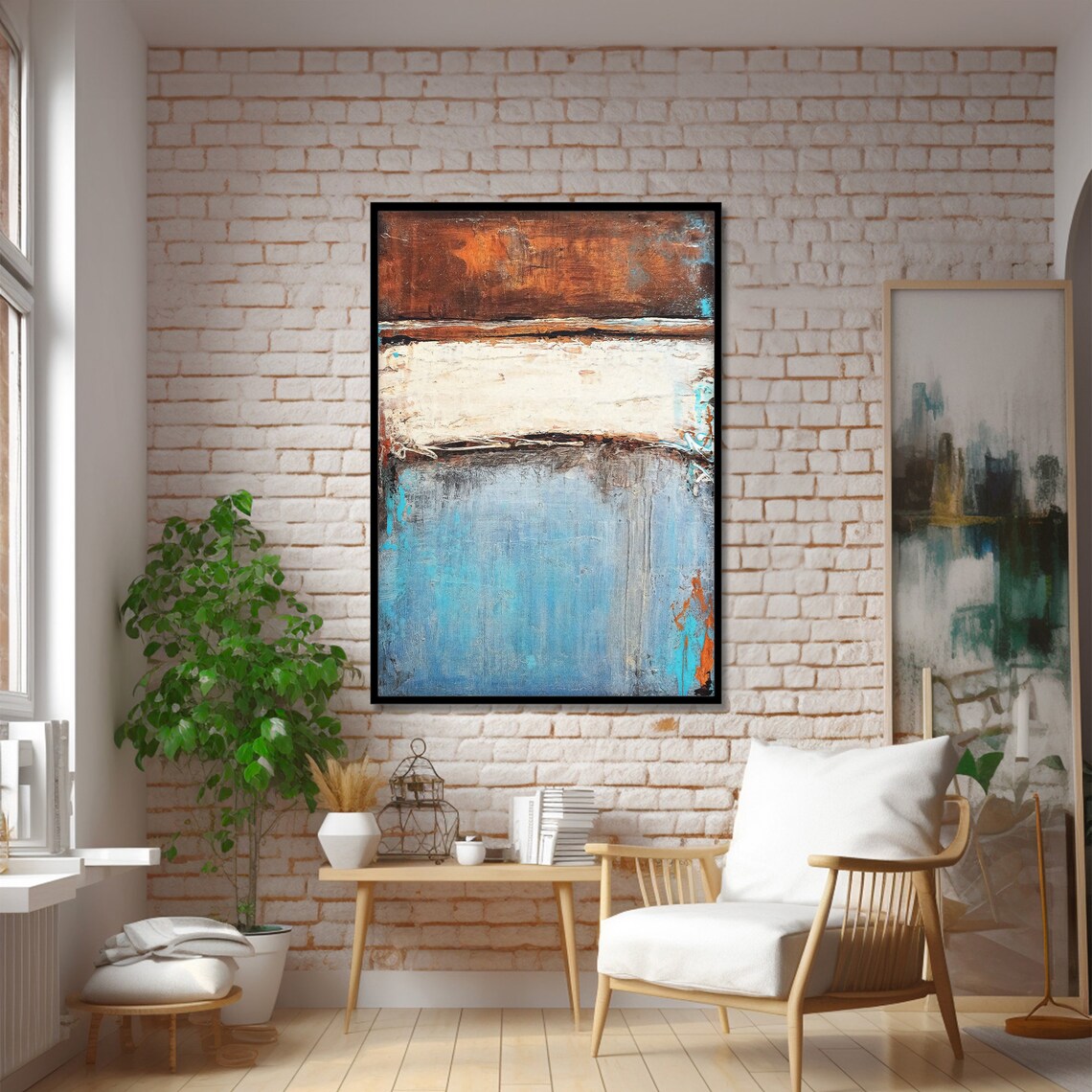 Rustic Abstract Landscape, Vintage Inspired Art Print - Image 2