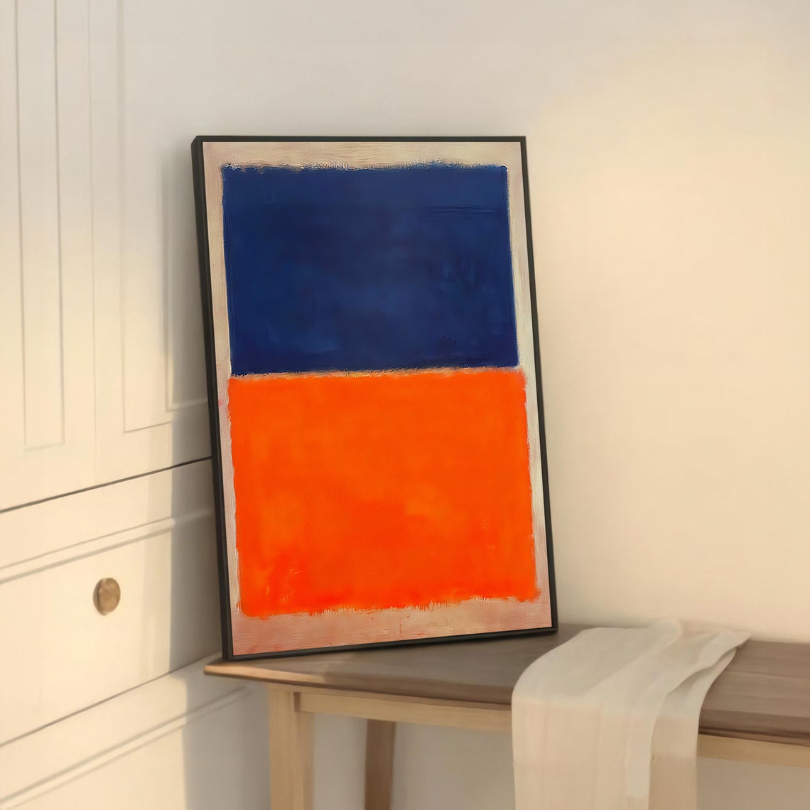 Bold Blue And Orange Mark Rothko Style Abstract Wall Art For Vibrant And Modern Home Decor - Image 5