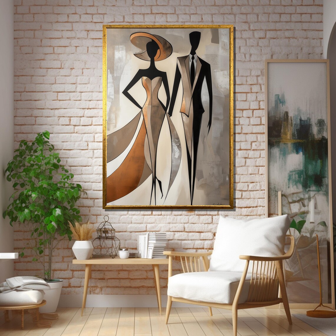 Elegant Couple Abstract Style Modern Fashion Art Print - Image 5