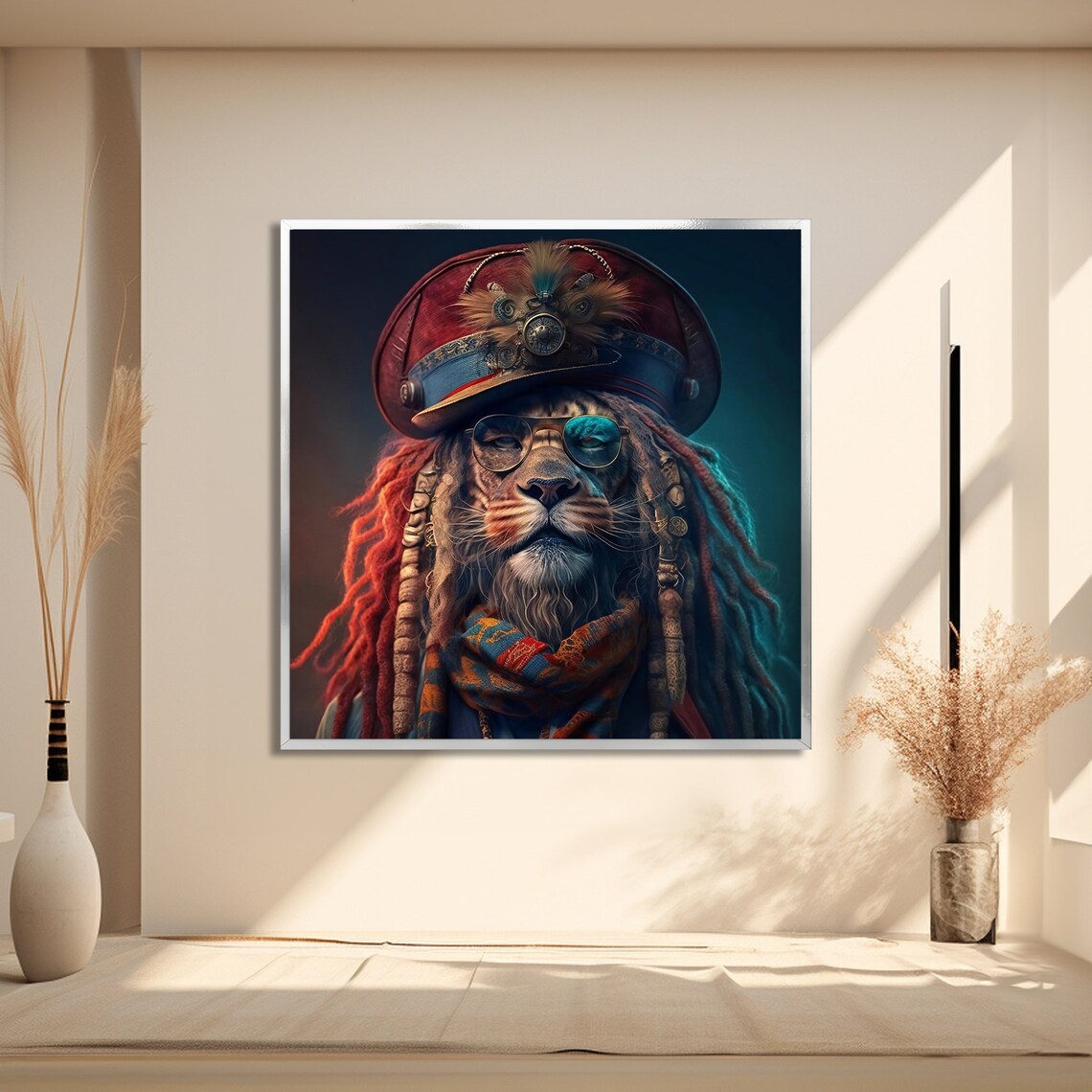 Regal Lion Portrait, Modern Home Decor - Image 2