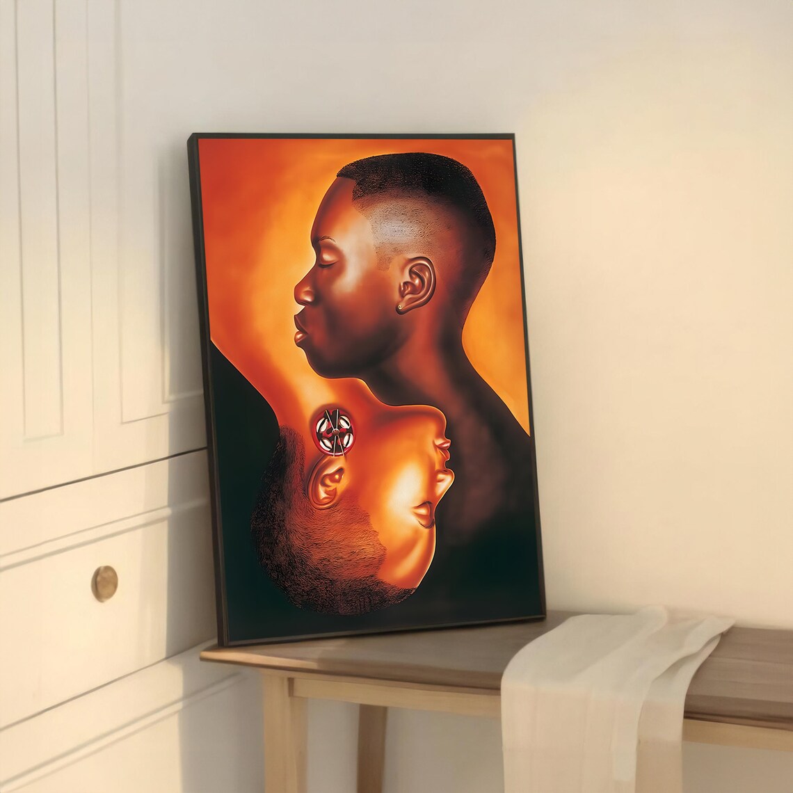 Dynamic Dual Portrait Painting, Bold African Art - Image 5