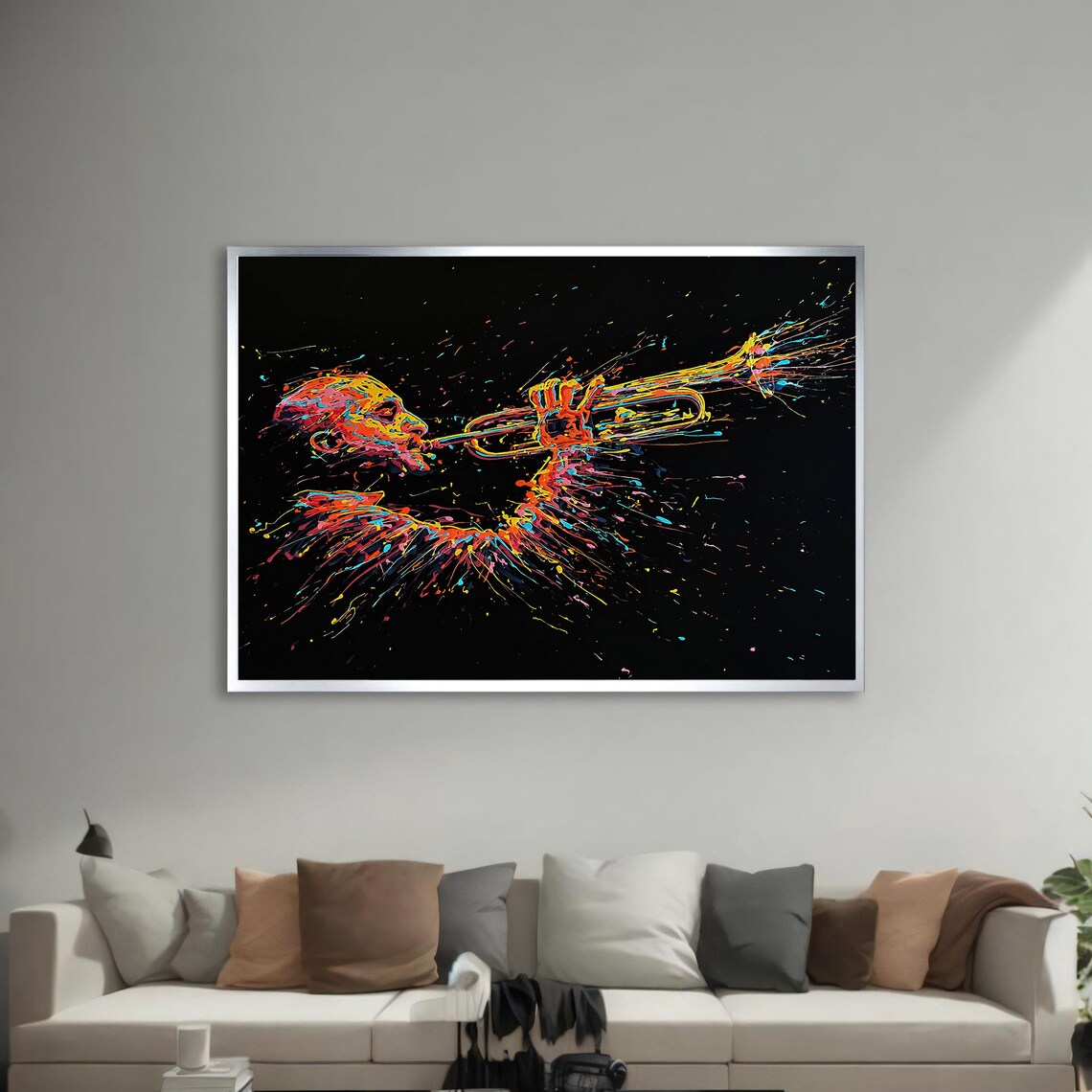Jazz Musician Trumpet Player, Modern Music Decor - Image 2