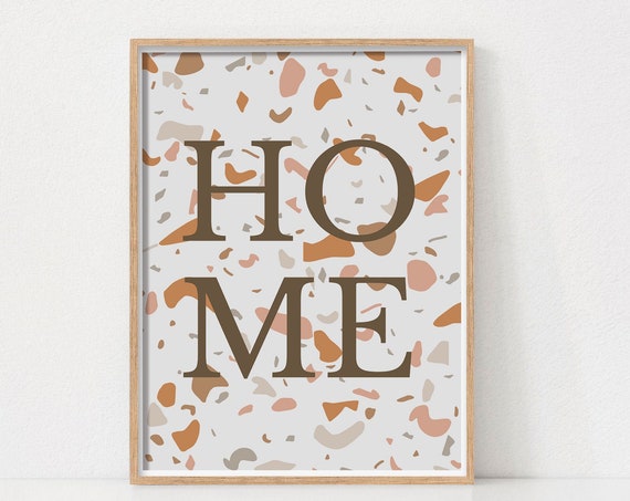 Home Terrazzo Print Boho Living Room Wall Art