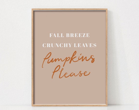 Fall Boho Quote Poster, Warm Tone Autumn Decor