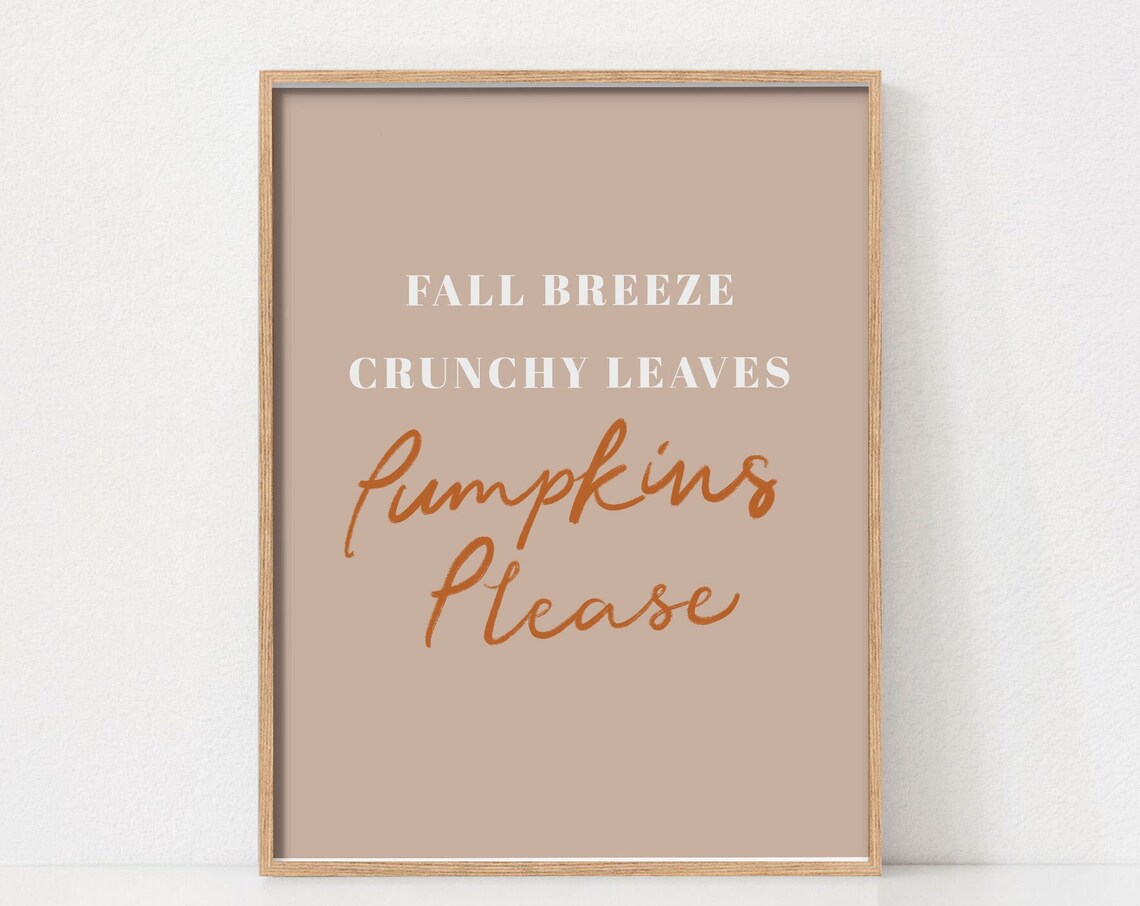 Fall Boho Quote Poster, Warm Tone Autumn Decor