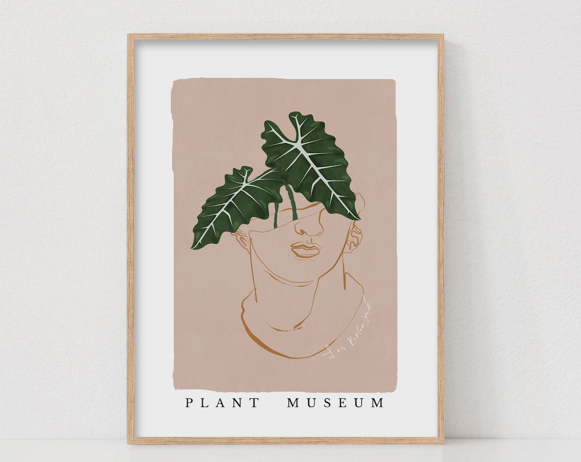 Abstract Plant Botanical Art Print, Boho Decor