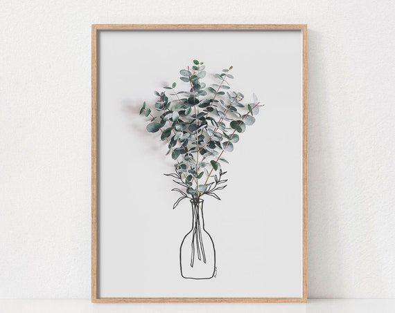 Eucalyptus Botanical Minimal Farmhouse Art Print