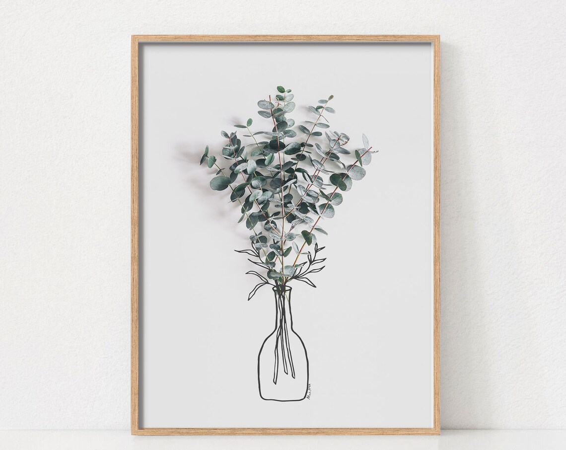 Eucalyptus Botanical Minimal Farmhouse Art Print