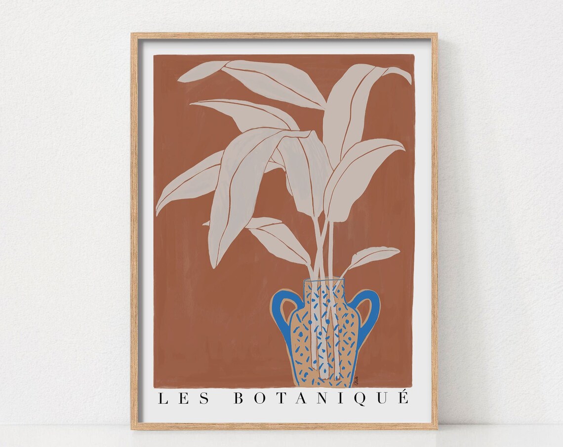 Boho Plant Wall Art Botanical Poster Print House Plants Kitchen Housewarming Gift Illustration