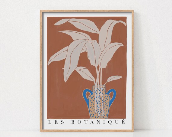Boho Plant Wall Art Botanical Poster Print House Plants Kitchen Housewarming Gift Illustration
