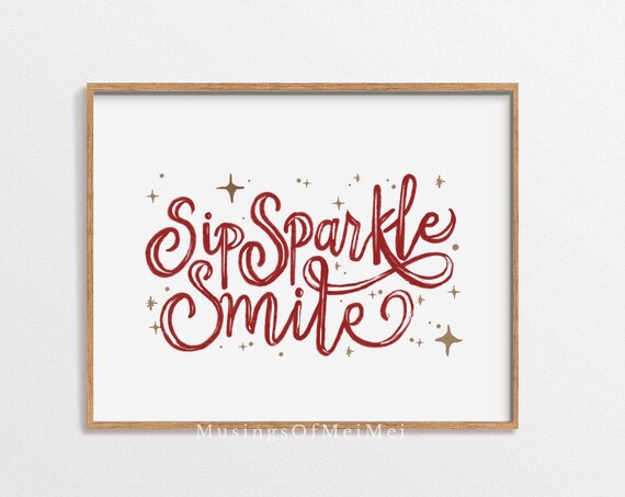Bar Cart Sign Art, New Year's Eve Party Decor