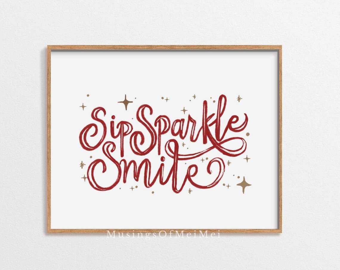 Bar Cart Sign Art, New Year's Eve Party Decor