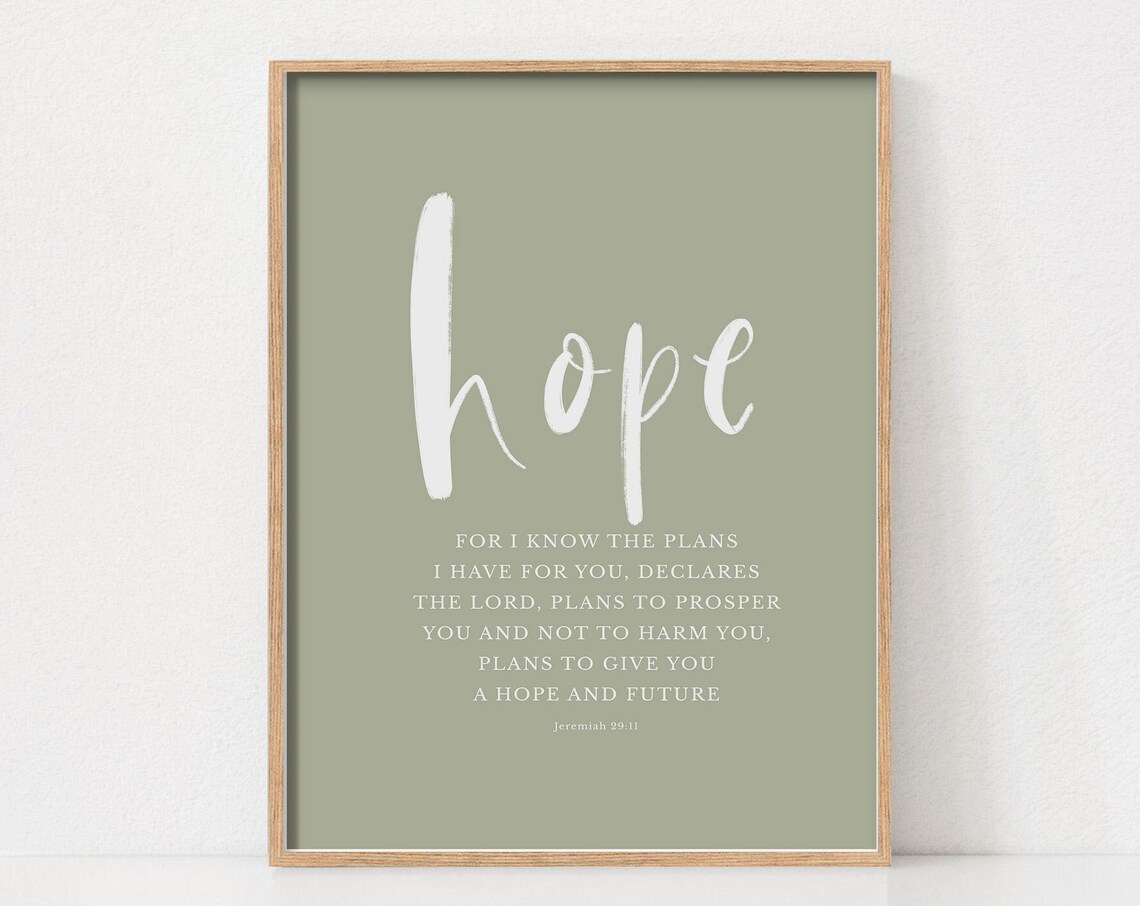 Hope Bible Verse Wall Art Christian Decor Scripture Print Poster Quote