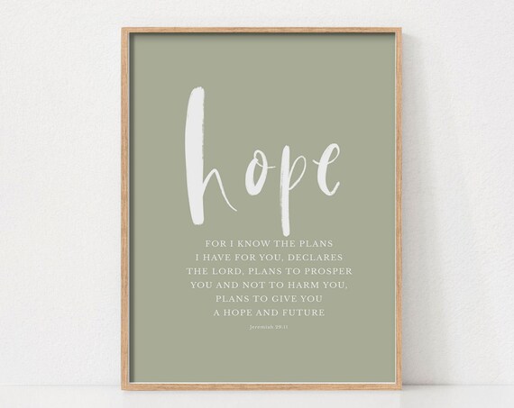 Hope Bible Verse Wall Art Christian Decor Scripture Print Poster Quote