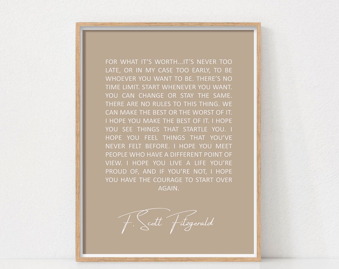 Life Quote Print, Neutral Minimalist Art Print