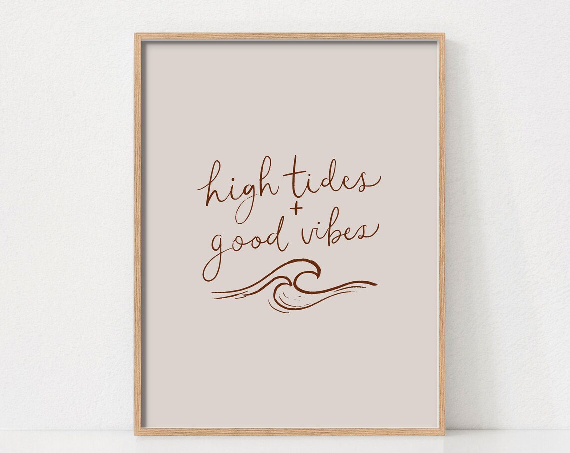 Beach Quote Art Print, Coastal Cali Boho Style