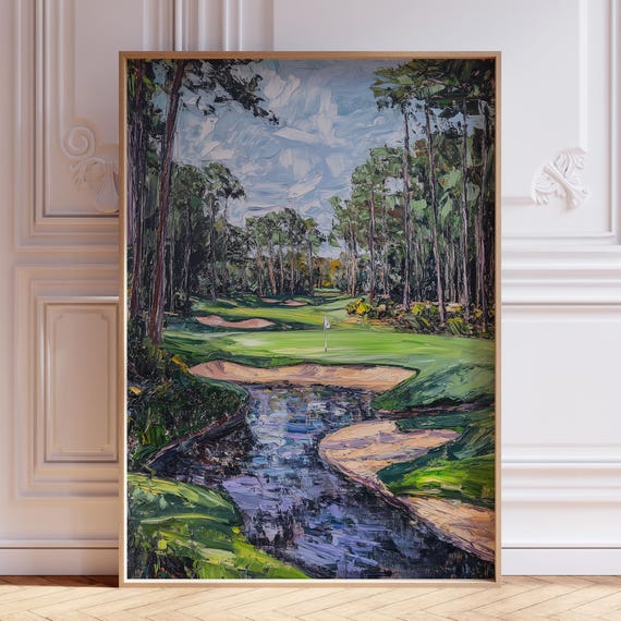 Golf Watercolor Print for Men, Man Cave Decor