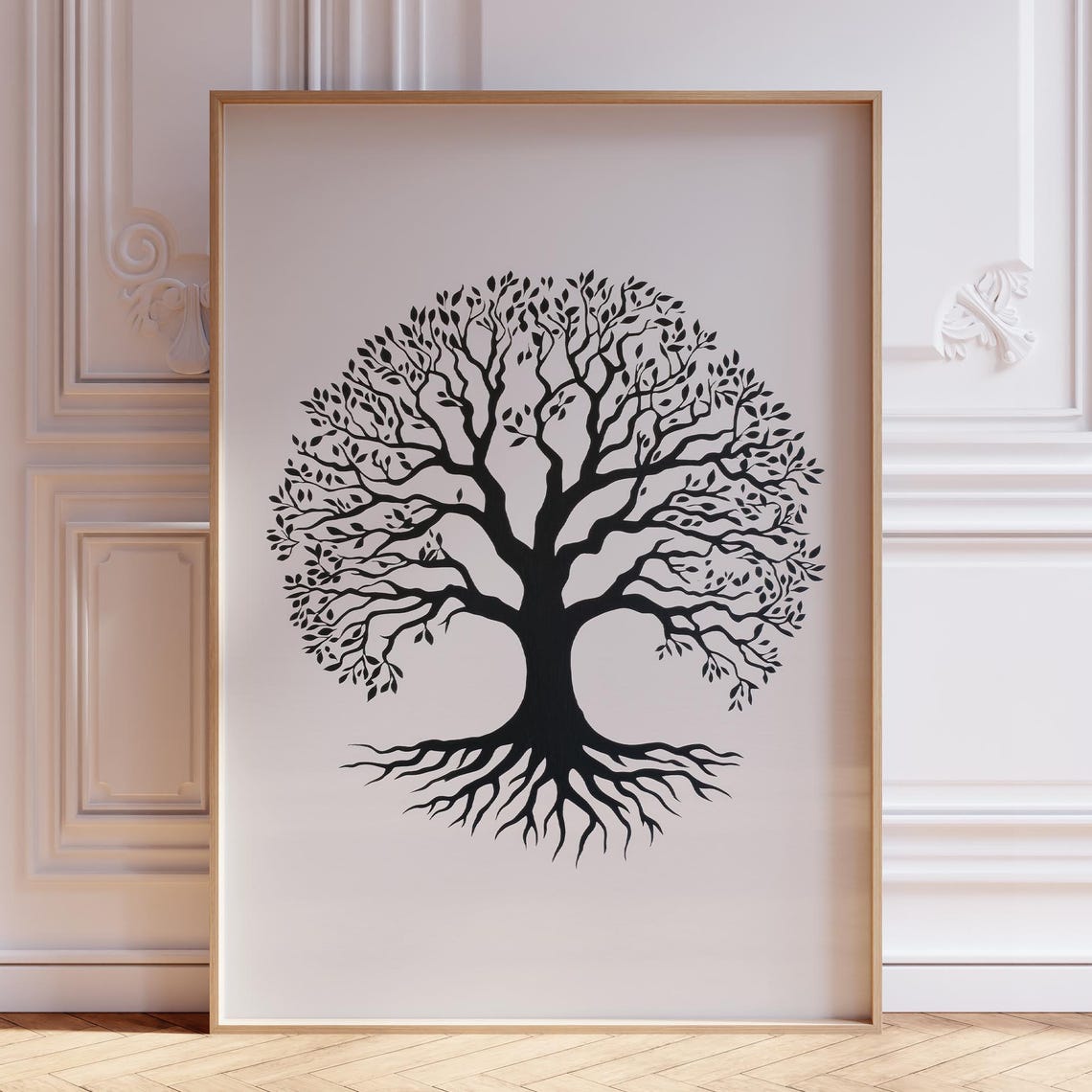 Minimalist Tree Of Life Wall Art Print Zen Spiritual Painting Mindful Vertical