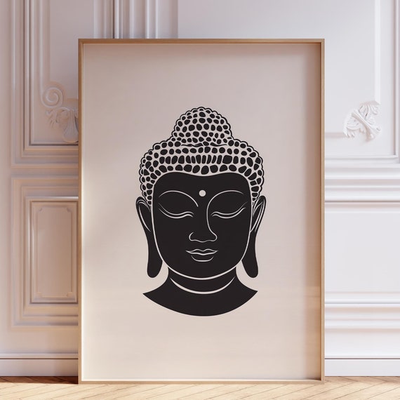 Minimalist Buddha Wall Art Gautama Print Spiritual Poster Modern For Yoga Studio
