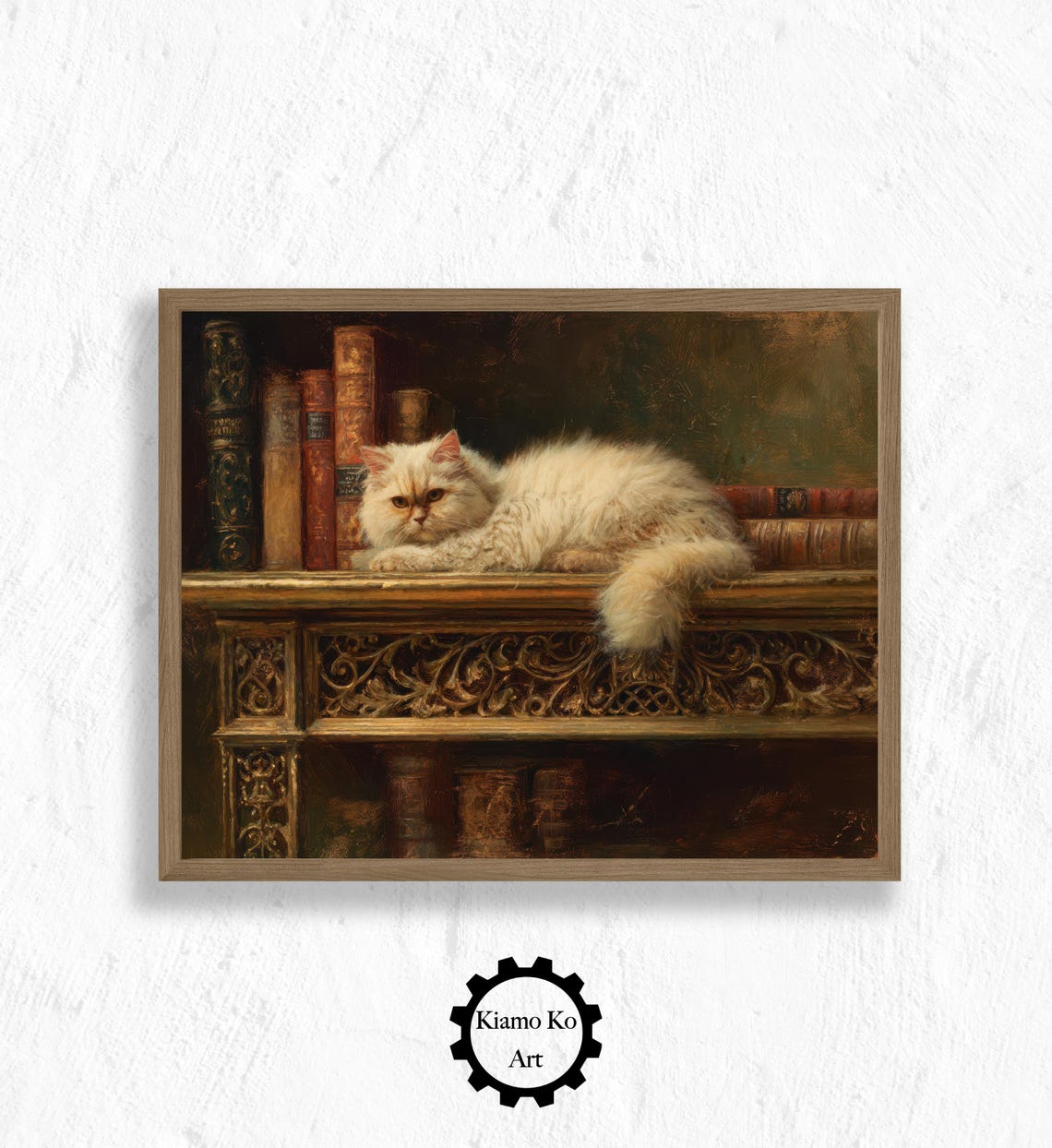 Two Black Kittens Chasing a Butterfly by the Fireplace Poster