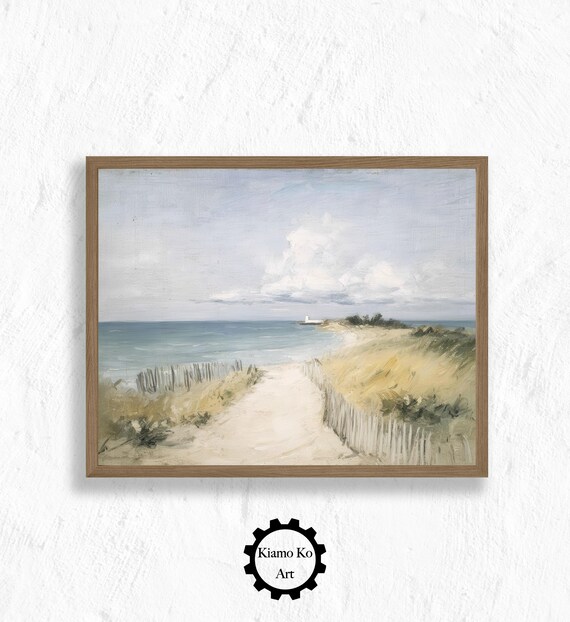 Sandy Dune Path Leading to the Sea Vintage Coastal Landscape Poster