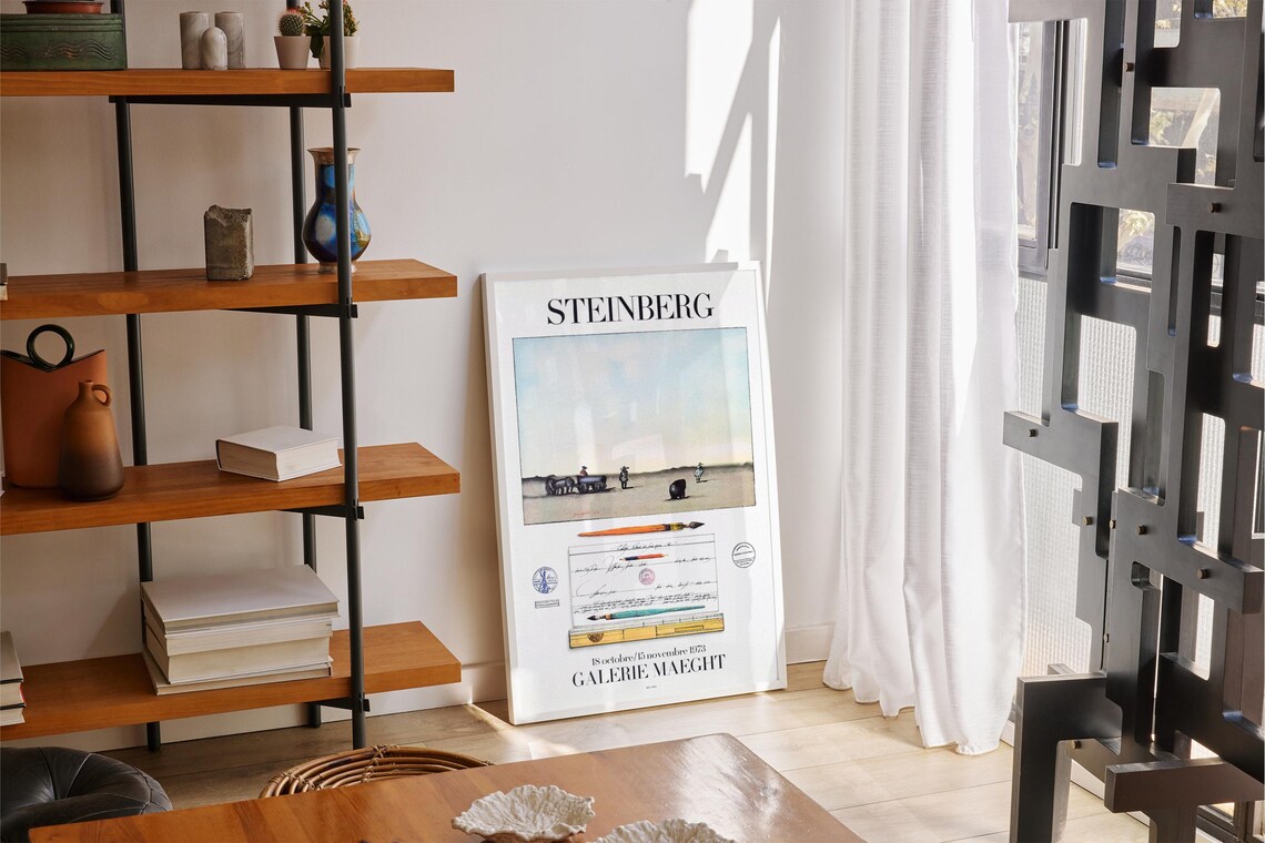 Saul Steinberg Galerie Maeght 1973 Exhibition Vintage Art Poster - Image 2