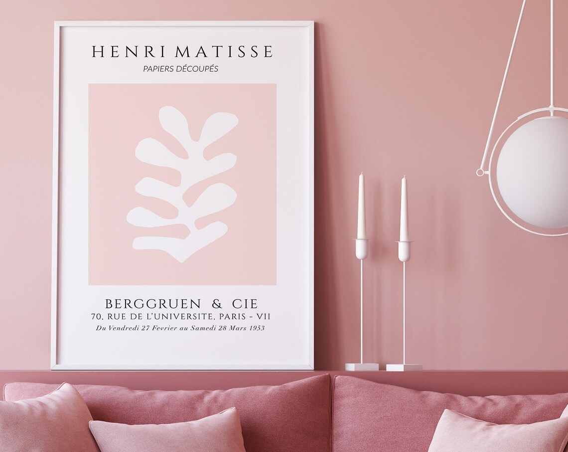 Henri Matisse Papiers Découpés Pink Leaf 1953 Exhibition Poster