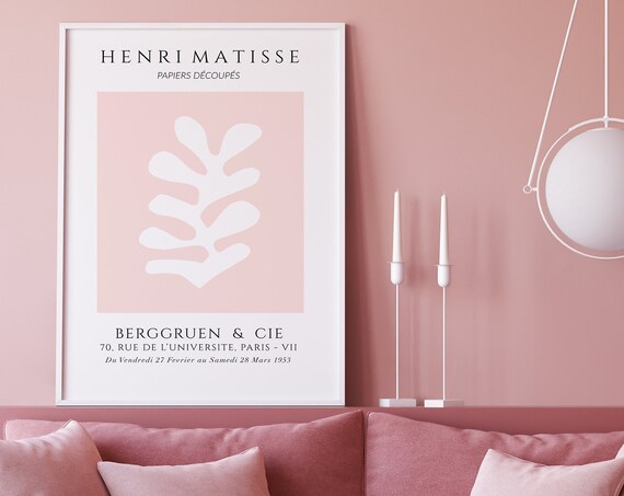 Pastel Pink Matisse Exhibition Poster Matisse Exhibition Print Matisse Leaf Print Pastel Matisse Flower Poster Matisse Art Mp20